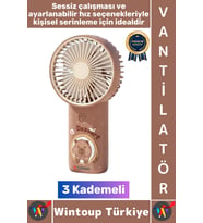#Vantilatör Kompakt Sessiz Yoğun Üflemeli 3 Kademeli Şarjlı Şık Figürlü Mini Masa El Fanı Vantilatör