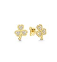 925 Ayar Gold Zirkon Taşlı Yonca Gümüş Küpe