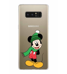 Samsung Galaxy Note 8 Kapak Mickey Mouse Tasarımlı Şeffaf Silikon Kılıf