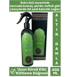 Özel Seri Kilitleme Düğmeli Uzun Süre Etkili Kabe Kokusundan Esinlenmiş Altın Damla Oda Kokusu 400ML
