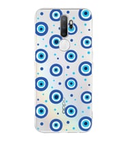 PrintiFy Oppo A9 2020  ile Uyumlu 1mm Slim Fit Nazar Boncuğu 1 Baskılı Şeffaf  Kılıf