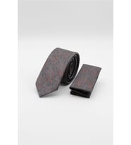 Füme-Bordo Desenli 6 Cm Kravat 1090255110