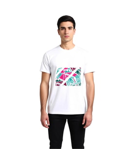 Erkek %100 Pamuk Geometrik Retro Otomobil Baskılı Kısa Kollu Bisiklet Yaka Tişört Sanat Günlük Rahat