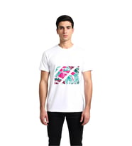 Erkek %100 Pamuk Geometrik Retro Otomobil Baskılı Kısa Kollu Bisiklet Yaka Tişört Sanat Günlük Rahat