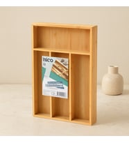 Bambu Çekmece Kaşıklık 22.4x33 cm - 4 Bölmeli Çok Amaçlı Organizer