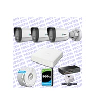 Provzen TTec Hikvision 3 Kameralı IP Full HD Mikrofonlu Güvenlik Kamerası