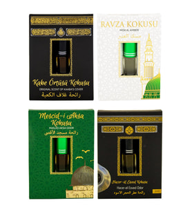 Kabe Örtüsü Kokusu Medine Ravza Kokusu Mescidi Aksa kokusu ve Hacerül Esved Kokusu Alkolsüz Esans 3ml