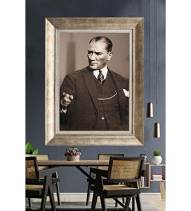 Gümüş Çerçeveli Atatürk Tablo za340