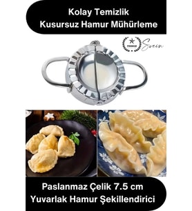 #Kalıp Paslanmaz Çelik Mantı Kurabiye Donut Kesici 7.5 cm Profesyonel Yuvarlak Hamur Kesme Kalıbı Ra