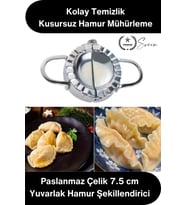 #Kalıp Paslanmaz Çelik Mantı Kurabiye Donut Kesici 7.5 cm Profesyonel Yuvarlak Hamur Kesme Kalıbı Ra