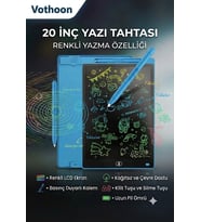 20 Inc Renkli Lcd Grafik Dijital Kalemli Çizim Tableti Yazı Tahta Not Yazma Eğitim Tableti Mavi