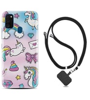 Samsung M21 M22 M23 M30 M31S M32 Kılıf Boyun Askılı Silikon Unicorn Mektup 1800