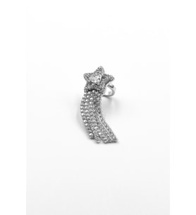 Işıltılı Zirkon Taşlı Yıldız Earcuff – Gümüş, Sıkıştırmalı ve Anti Alerjik Kıkırdak Küpe