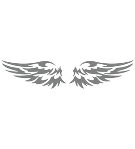 Çift Kanat Oto Logo Sticker  17x17 Cm Gri