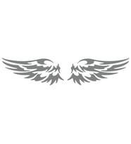 Çift Kanat Oto Logo Sticker  17x17 Cm Gri