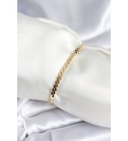 Pirinç Gold Renk Yassı Zincir Model Kadın Bileklik 5886 - EEEEEE2664-9458