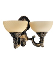 Avize Çarşısı, Omega 2li Ananas Renkli Cam Başlıklı, Eskitme Antik Renk Metal Gövde, Aplik, BS.3035-52-29A