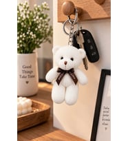 Peluş Ayıcık Anahtarlık 12 Cm Beyaz