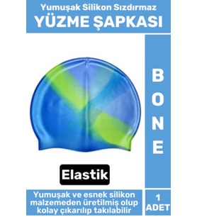 Seri Su Geçirmez Elastik Yumuşak Yüzücü Havuz Deniz Yüzme Şapkası Silikon Bone 1 Adet