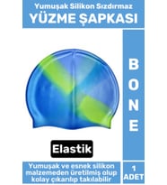Seri Su Geçirmez Elastik Yumuşak Yüzücü Havuz Deniz Yüzme Şapkası Silikon Bone 1 Adet