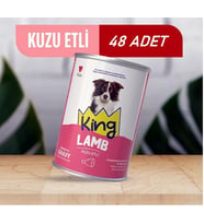 King Sos İçerisinde Et Parçacıklı Kuzu Etli Köpek Konservesi 400 Gr*48 ADET