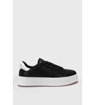 LUFIAN ADEL KADIN DERİ SNEAKER AYAKKABI SİYAH BEYAZ