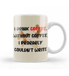 Funny Coffee Drinks Art Lover Gift Quote Kupa Bardak Porselen