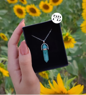 Unisex Aventurin Yeşil Doğal Taş Hediyelik Kolye