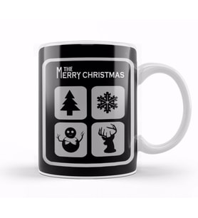Merry Christmas AYılbaşı Yeni Yıl Konseptli nd Happy New Years Kupa Bardak Porselen