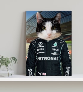 Evcil Dostlara Özel F1 Pilot Tasarımlı Portre Kanvas Tablo-9