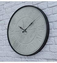 Markakanvas Metal Kasalı Beton Renkli Duvar Saati   ( Çap 50 cm - 80 cm ) (Siyah)