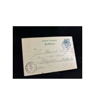 Deutsche Reichspost Antiye 1891 yılı Alman Reich döneminden 5 Pfennig kendinden Pullu Posta kartı p