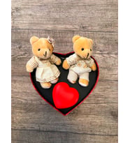 Kapli Kutuda peluş ve Led ışıklı Kalp hediye seti, sevgililer günü hediyesi, sevgiliye hediye, doğum günü hediyesi, yeni iş hediyesi, geçmiş olsun hediyesi, altın kolye, kız arkadaş hediyesi, hediye altın kolye