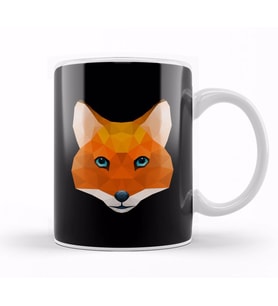 Geometric Animal Fox Kupa Bardak Porselen