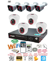 FURY 4 İç 4 Dış Kameralı 5mp Lens 2mp Görüntü Gece Görüşlü Full Hd Güvenlik Kamerası 14125525 320 GB