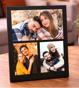 Kişiye Özel Premium Masaüstü 3 Fotoğraflı Masaüstü Ahşap Kolaj Çerçeve