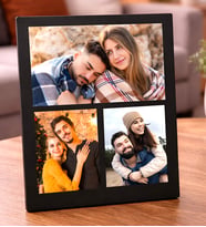 Kişiye Özel Premium Masaüstü 3 Fotoğraflı Masaüstü Ahşap Kolaj Çerçeve