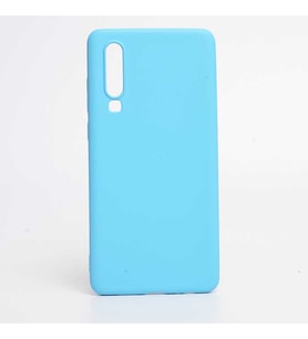 Huawei P30 Kılıf İçi Kadife Özel Tasarım Esnek Yumuşak Pürüzsüz (Açık Mavi)