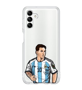 Samsung Galaxy A04S Uyumlu Lionel Messi Desenli Şeffaf Telefon Kılıfı