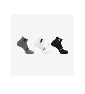 Salomon LC20867 Everyday Ankle 3 Pack Çorap - SİYAH GRİ BEYAZ