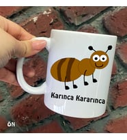 Size Özel Çalışkan Karınca Seramik Baskılı Kupa Bardaklar