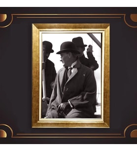 Altın Varaklı Çerçeveli Paspartulu Atatürk Tablo nl02A706 (Gold)