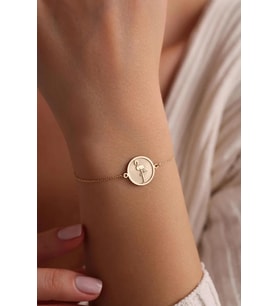 Kişiye Özel Flamingo Figürlü Bileklik 925K Gümüş (Gold)