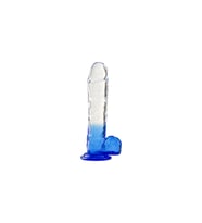 Silikon Şeffaf Mavi Realistik Dildo 17,5 cm