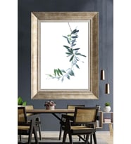 Tablore Minimalist Zeytin Dalı Çerçeveli Tablo İskandinav Tarz Botanik Duvar Dekoru Mutfak Ve Salon Tablosu