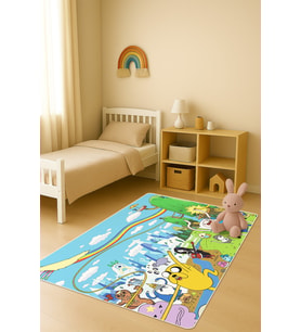 Modern Dijital Baskı Kaymaz Taban Çocuk ve Genç Odası Halısı H0549