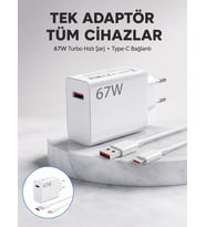 67 Watt Güvenli Hızlı Şarj Adaptörü Samsung M31 M33 M51 Uyumlu Yeni Nesil