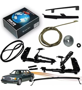 Mercedes E W124 1984-1993 Sunroof Su Oluğu, Rüzgar Deflektör Kapağı, Fitili, Teli, Dişli Seti