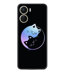 Vivo Y16 Kılıf Silikon Desen Özel Seri Love Cats 1604