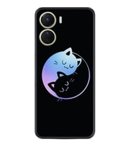 Vivo Y16 Kılıf Silikon Desen Özel Seri Love Cats 1604